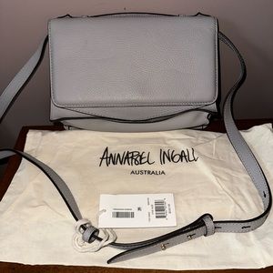 NWT Annabel Ingall ‘Flynn’ crossbody bag/clutch. Color is light gray/smoke